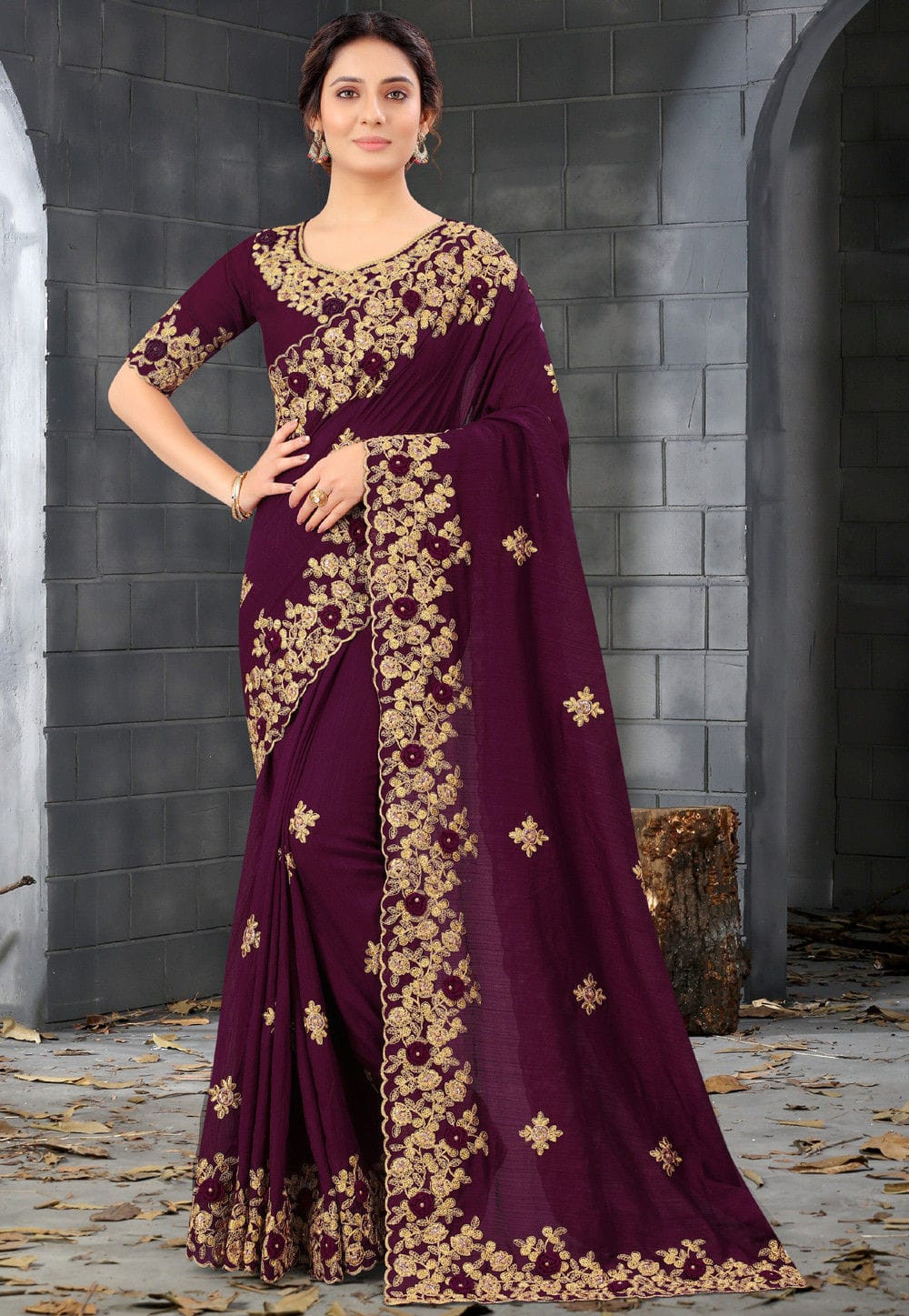 প্রিমিয়াম সফট ইন্ডিয়ান ওয়েটলেস জর্জেট শাড়ী ব্লাউস পিস্ সহ